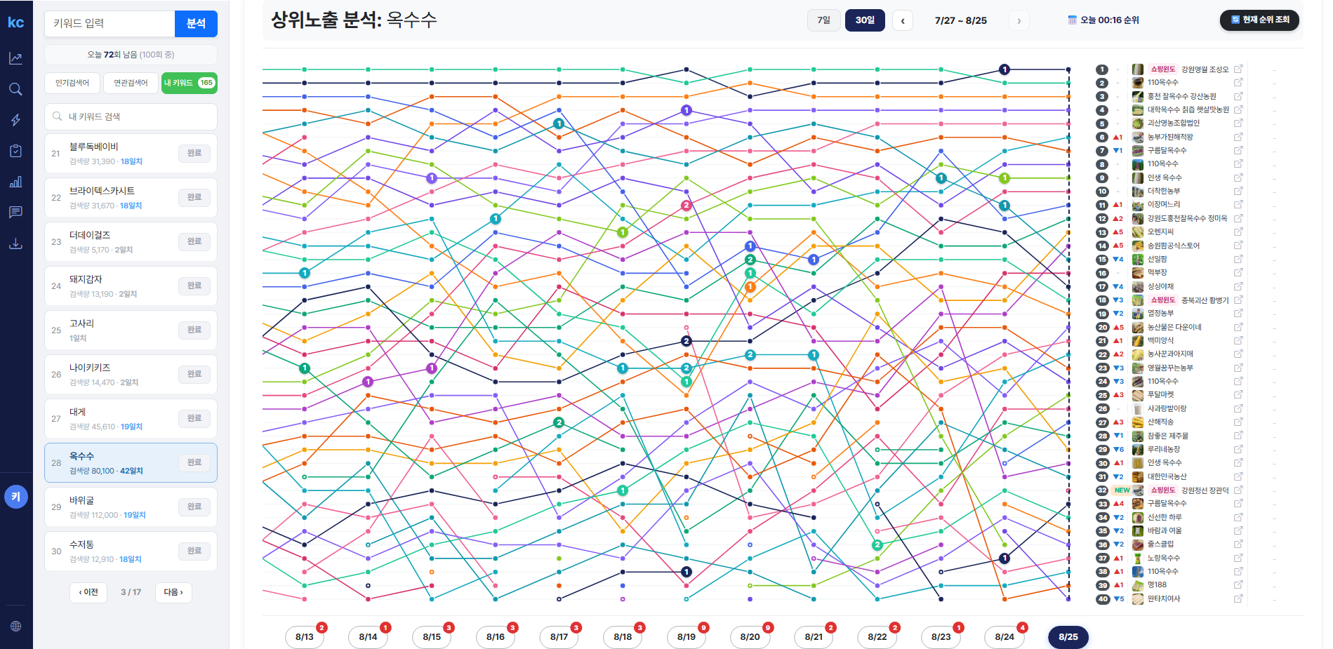 상위노출 SEO 분석 화면